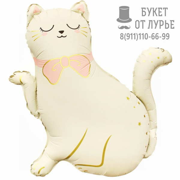 Фольгированный Шар №594  "Кошечка с бантом" (69 см)