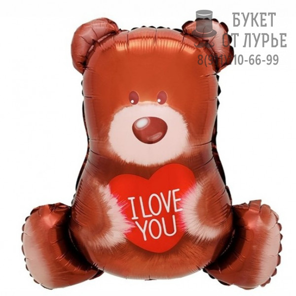 Фольгированный шар №559 "Мишка с сердечком" (58 см)