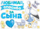 Магнит на авто №29 "Любимая, спасибо за сына"