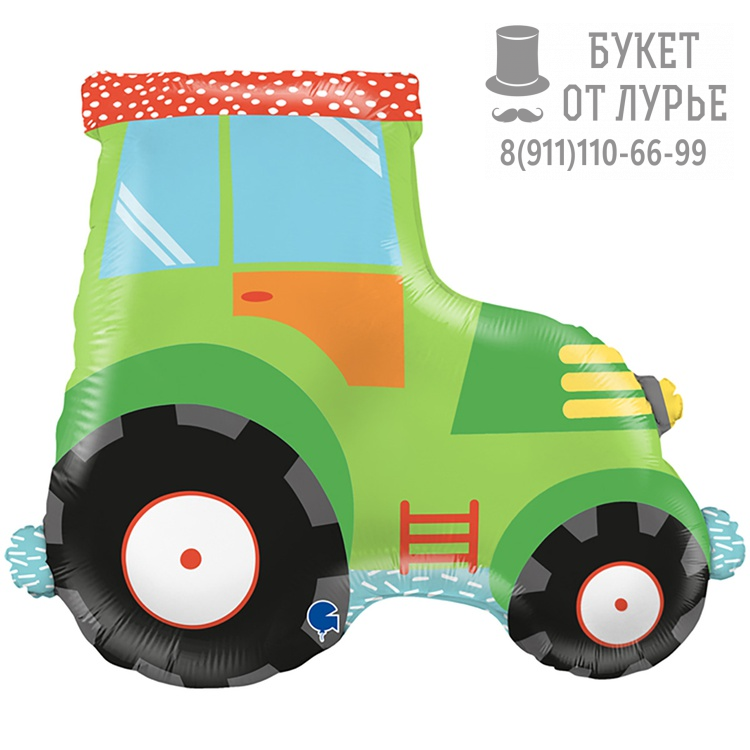 Фольгированный шар  №569 "Зелененький трактор"  