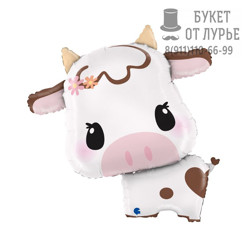 Фольгированный шар №412 "Милая коровка"