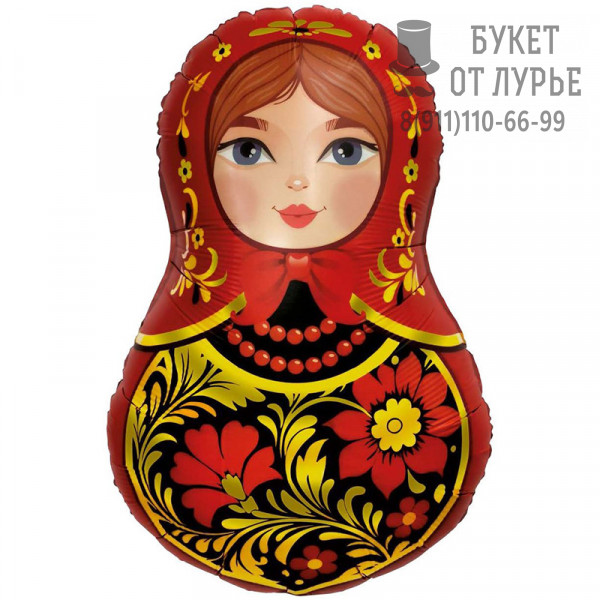 Фольгированный Шар (79 см) №554 "Матрешка Золотая"