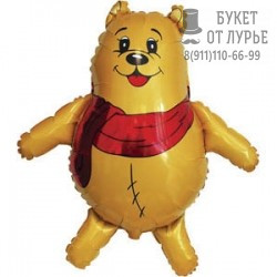 Фольгированный шар №815 "Мишка в шарфике" (102 см)