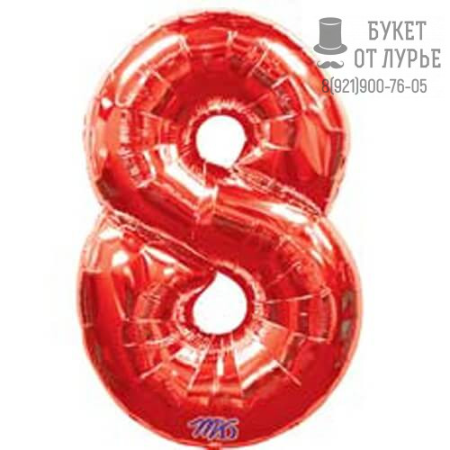 Фольгированный шар Цифра "8" Пурпурный